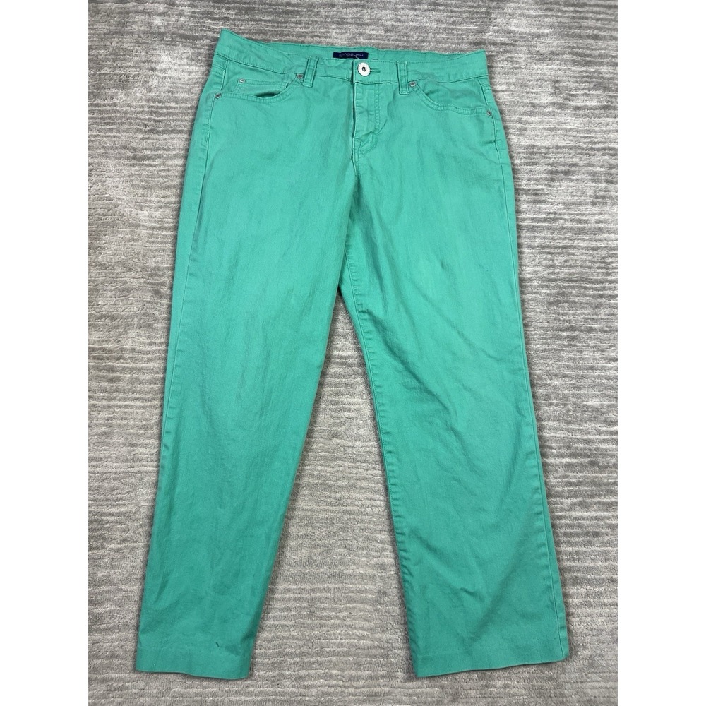 Bandolino Jeans Womens 12P Green Mandie Straight Cotton Blend